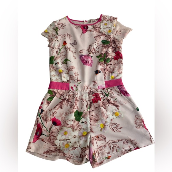 Ted Baker Floral Pink Romper Size 2 - Picture 1 of 17